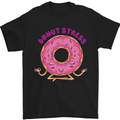 Donut Stress Funny Don't Stress Yoga Joke Mens T-Shirt Cotton Gildan Black