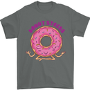 Donut Stress Funny Don't Stress Yoga Joke Mens T-Shirt Cotton Gildan Charcoal
