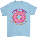 Donut Stress Funny Don't Stress Yoga Joke Mens T-Shirt Cotton Gildan Light Blue
