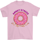 Donut Stress Funny Don't Stress Yoga Joke Mens T-Shirt Cotton Gildan Light Pink