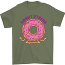 Donut Stress Funny Don't Stress Yoga Joke Mens T-Shirt Cotton Gildan Military Green