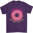 Donut Stress Funny Don't Stress Yoga Joke Mens T-Shirt Cotton Gildan Purple