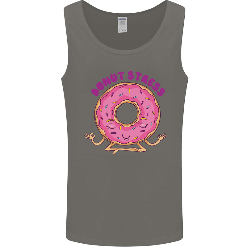 Donut Stress Funny Don't Stress Yoga Joke Mens Vest Tank Top Charcoal