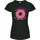 Donut Stress Funny Don't Stress Yoga Joke Womens Petite Cut T-Shirt Black