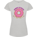 Donut Stress Funny Don't Stress Yoga Joke Womens Petite Cut T-Shirt Sports Grey