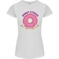 Donut Stress Funny Don't Stress Yoga Joke Womens Petite Cut T-Shirt White