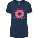 Donut Stress Funny Don't Stress Yoga Joke Womens Wider Cut T-Shirt Navy Blue