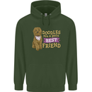 Doodles Girls Best Friend Goldendoodle Dog Childrens Kids Hoodie Forest Green