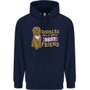Doodles Girls Best Friend Goldendoodle Dog Childrens Kids Hoodie Navy Blue