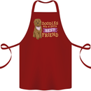 Doodles Girls Best Friend Goldendoodle Dog Cotton Apron 100% Organic Maroon