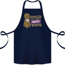 Doodles Girls Best Friend Goldendoodle Dog Cotton Apron 100% Organic Navy Blue