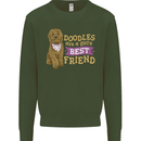Doodles Girls Best Friend Goldendoodle Dog Kids Sweatshirt Jumper Forest Green