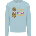Doodles Girls Best Friend Goldendoodle Dog Kids Sweatshirt Jumper Light Blue