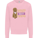 Doodles Girls Best Friend Goldendoodle Dog Kids Sweatshirt Jumper Light Pink