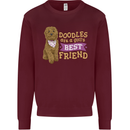 Doodles Girls Best Friend Goldendoodle Dog Kids Sweatshirt Jumper Maroon