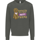 Doodles Girls Best Friend Goldendoodle Dog Kids Sweatshirt Jumper Storm Grey