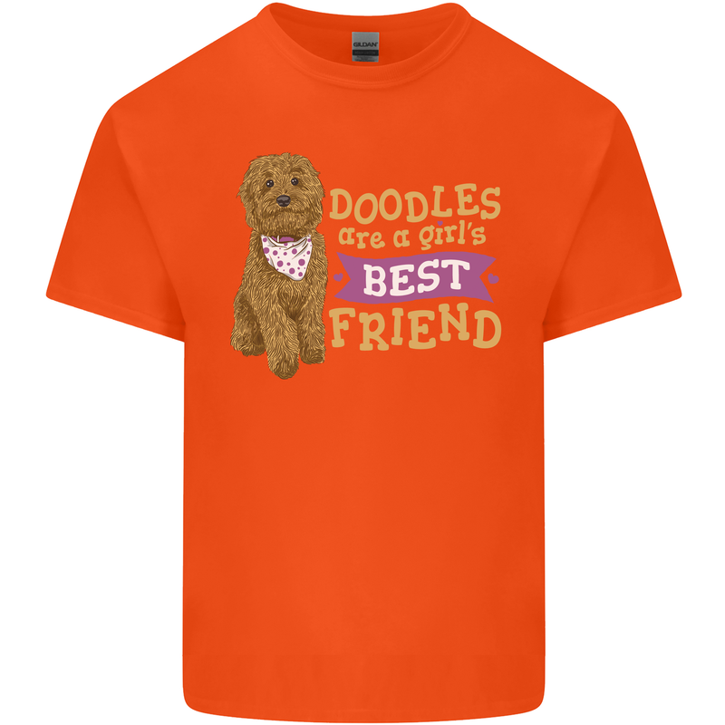Doodles Girls Best Friend Goldendoodle Dog Kids T-Shirt Childrens Orange