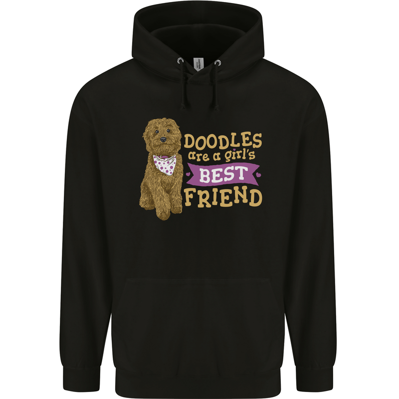 Doodles Girls Best Friend Goldendoodle Dog Mens 80% Cotton Hoodie Black