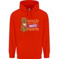 Doodles Girls Best Friend Goldendoodle Dog Mens 80% Cotton Hoodie Bright Red