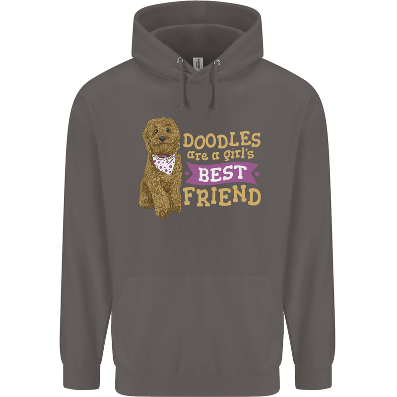 Doodles Girls Best Friend Goldendoodle Dog Mens 80% Cotton Hoodie Charcoal