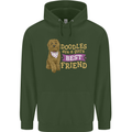Doodles Girls Best Friend Goldendoodle Dog Mens 80% Cotton Hoodie Forest Green