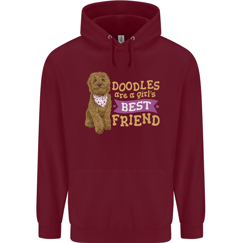 Doodles Girls Best Friend Goldendoodle Dog Mens 80% Cotton Hoodie Maroon