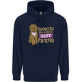 Doodles Girls Best Friend Goldendoodle Dog Mens 80% Cotton Hoodie Navy Blue
