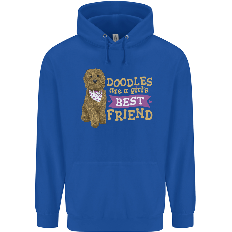 Doodles Girls Best Friend Goldendoodle Dog Mens 80% Cotton Hoodie Royal Blue