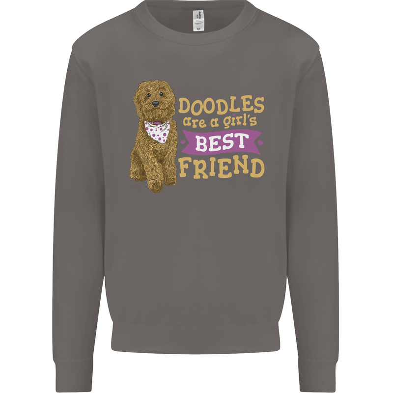Doodles Girls Best Friend Goldendoodle Dog Mens Sweatshirt Jumper Charcoal