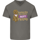 Doodles Girls Best Friend Goldendoodle Dog Mens V-Neck Cotton T-Shirt Charcoal