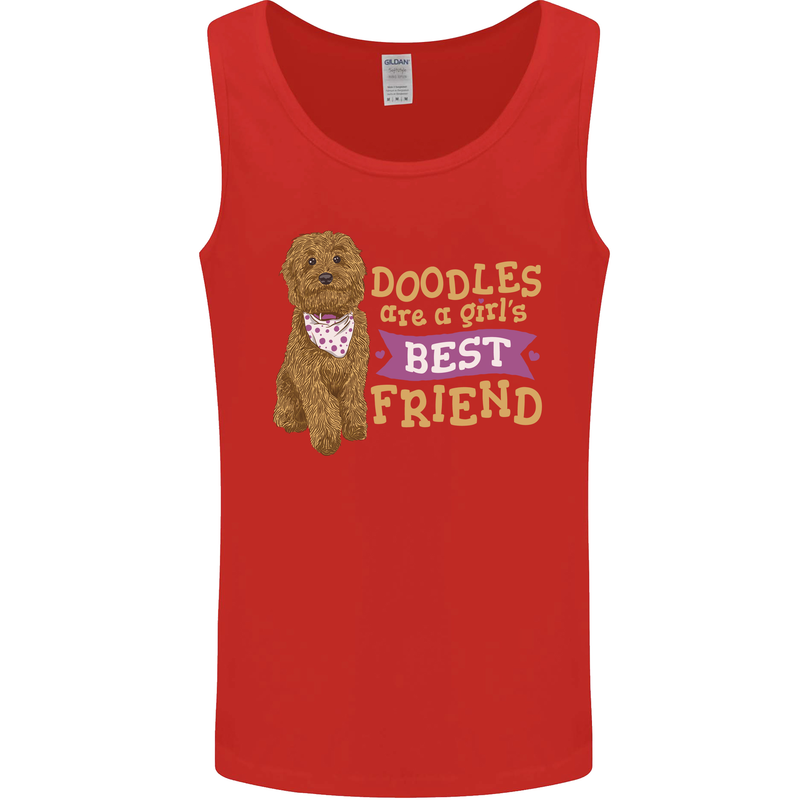 Doodles Girls Best Friend Goldendoodle Dog Mens Vest Tank Top Red