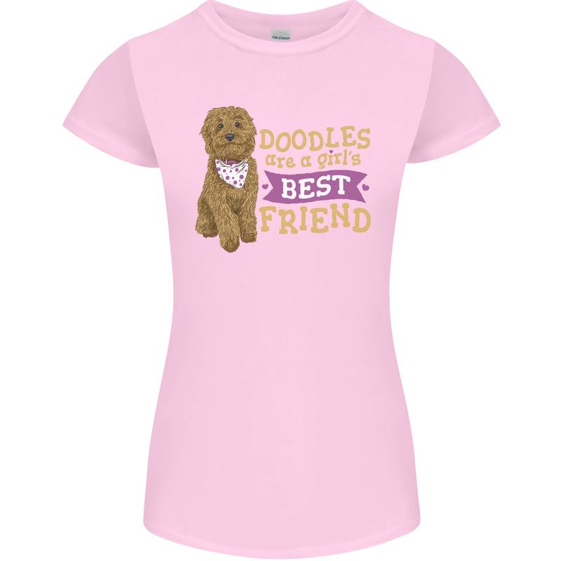 Doodles Girls Best Friend Goldendoodle Dog Womens Petite Cut T-Shirt Light Pink