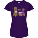 Doodles Girls Best Friend Goldendoodle Dog Womens Petite Cut T-Shirt Purple