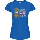 Doodles Girls Best Friend Goldendoodle Dog Womens Petite Cut T-Shirt Royal Blue