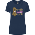 Doodles Girls Best Friend Goldendoodle Dog Womens Wider Cut T-Shirt Navy Blue