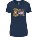 Doodles Girls Best Friend Goldendoodle Dog Womens Wider Cut T-Shirt Navy Blue