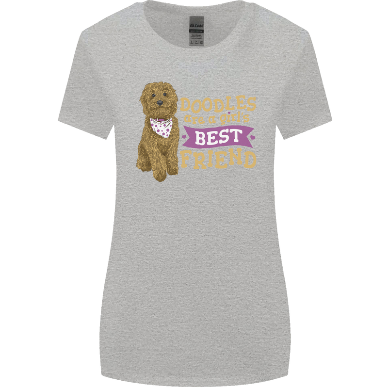 Doodles Girls Best Friend Goldendoodle Dog Womens Wider Cut T-Shirt Sports Grey