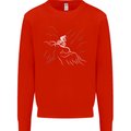 Downhill Mountain Biking Cycling Bike MTB Kids Sweatshirt Jumper Bright Red