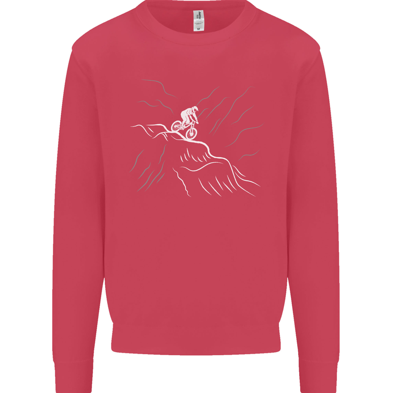 Downhill Mountain Biking Cycling Bike MTB Kids Sweatshirt Jumper Heliconia