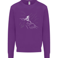 Downhill Mountain Biking Cycling Bike MTB Kids Sweatshirt Jumper Purple