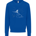 Downhill Mountain Biking Cycling Bike MTB Kids Sweatshirt Jumper Royal Blue