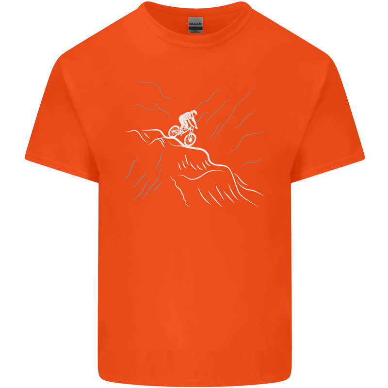 Downhill Mountain Biking Cycling Bike MTB Kids T-Shirt Childrens Orange