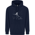 Downhill Mountain Biking Cycling Bike MTB Mens 80% Cotton Hoodie Navy Blue