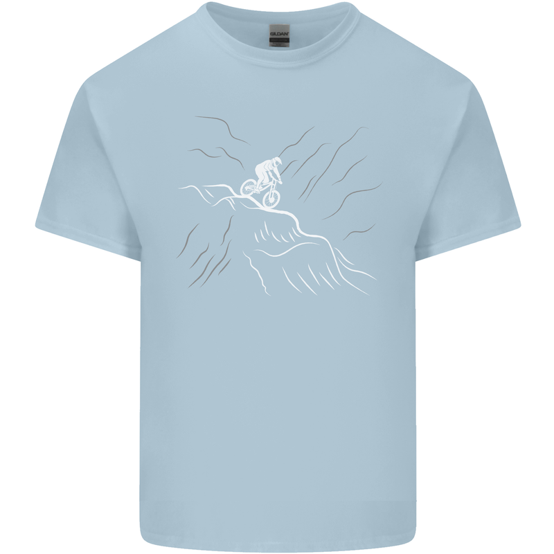 Downhill Mountain Biking Cycling Bike MTB Mens Cotton T-Shirt Tee Top Light Blue
