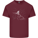 Downhill Mountain Biking Cycling Bike MTB Mens Cotton T-Shirt Tee Top Maroon