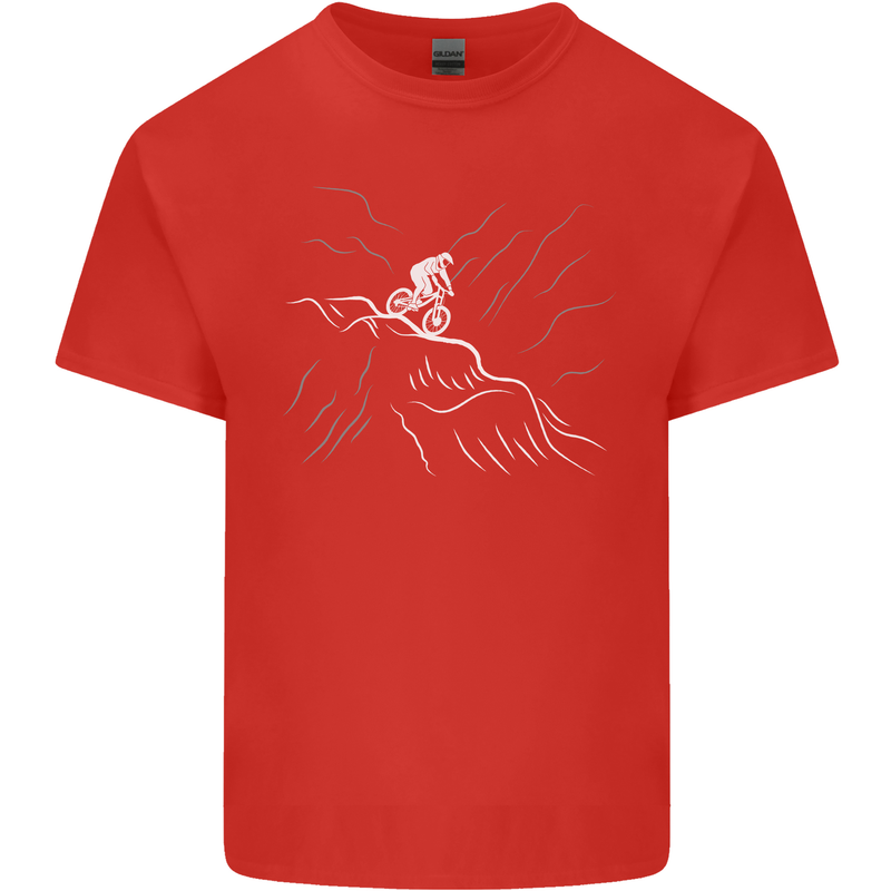 Downhill Mountain Biking Cycling Bike MTB Mens Cotton T-Shirt Tee Top Red