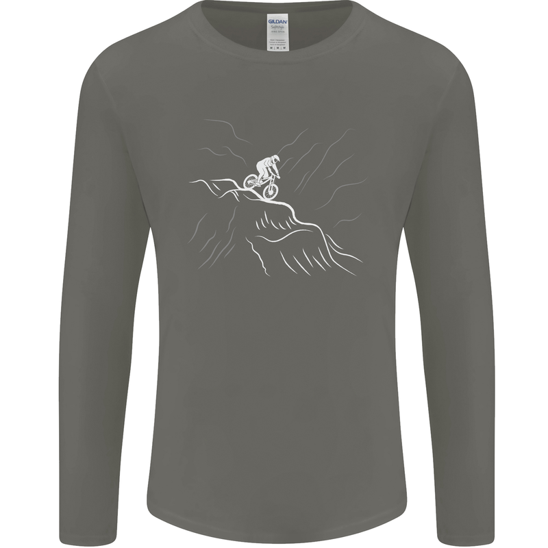 Downhill Mountain Biking Cycling Bike MTB Mens Long Sleeve T-Shirt Charcoal