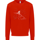 Downhill Mountain Biking Cycling Bike MTB Mens Sweatshirt Jumper Bright Red
