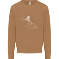 Downhill Mountain Biking Cycling Bike MTB Mens Sweatshirt Jumper Caramel Latte