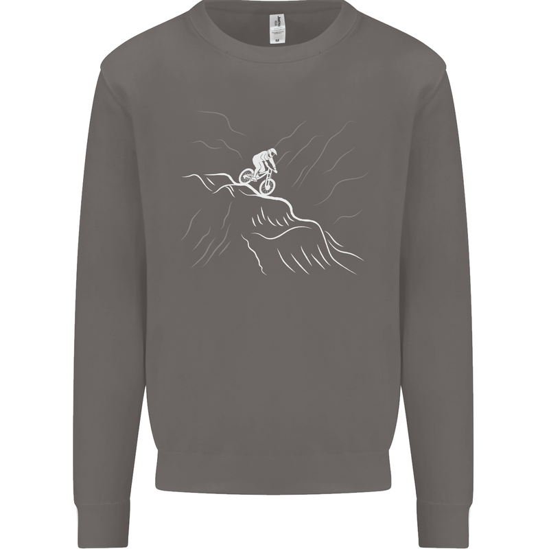 Downhill Mountain Biking Cycling Bike MTB Mens Sweatshirt Jumper Charcoal